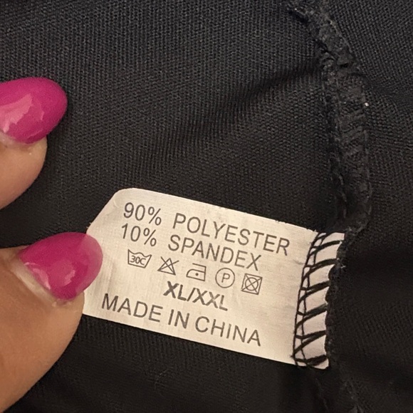 Black/silver Geometric Print Leggings with pockets, XL - Picture 8 of 8